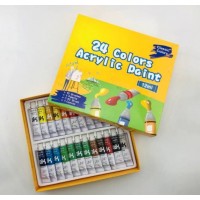 2021 High Quality Oil Based 24 Colors Glitter Colors Metallic Colors 12 Ml Acrylic Paint Set For School Home Children Drawing