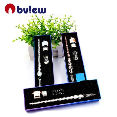 Promotion Gift Box Glass Dip Signature Pen Fountain Pens With Filling Ink