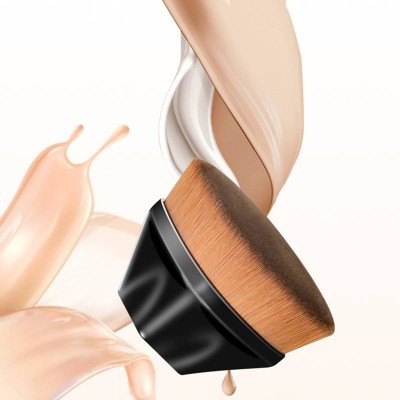 Flat Top Kabuki Hexagon Face Blush Liquid Powder Foundation Brush For Blending Liquid,Cream Or Cosmetic